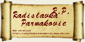 Radislavka Parmaković vizit kartica